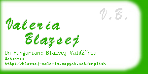 valeria blazsej business card